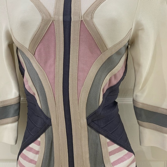 Tribal Design Pink Grey Bandage Dress - Picture 6 of 9